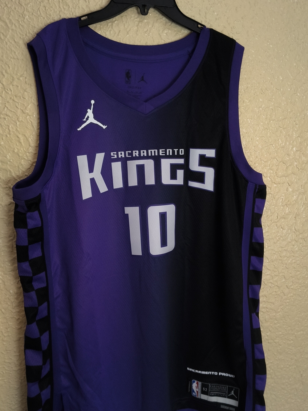 Jordan Sacramento Kings #10 Purple and Black Basketball Jersey